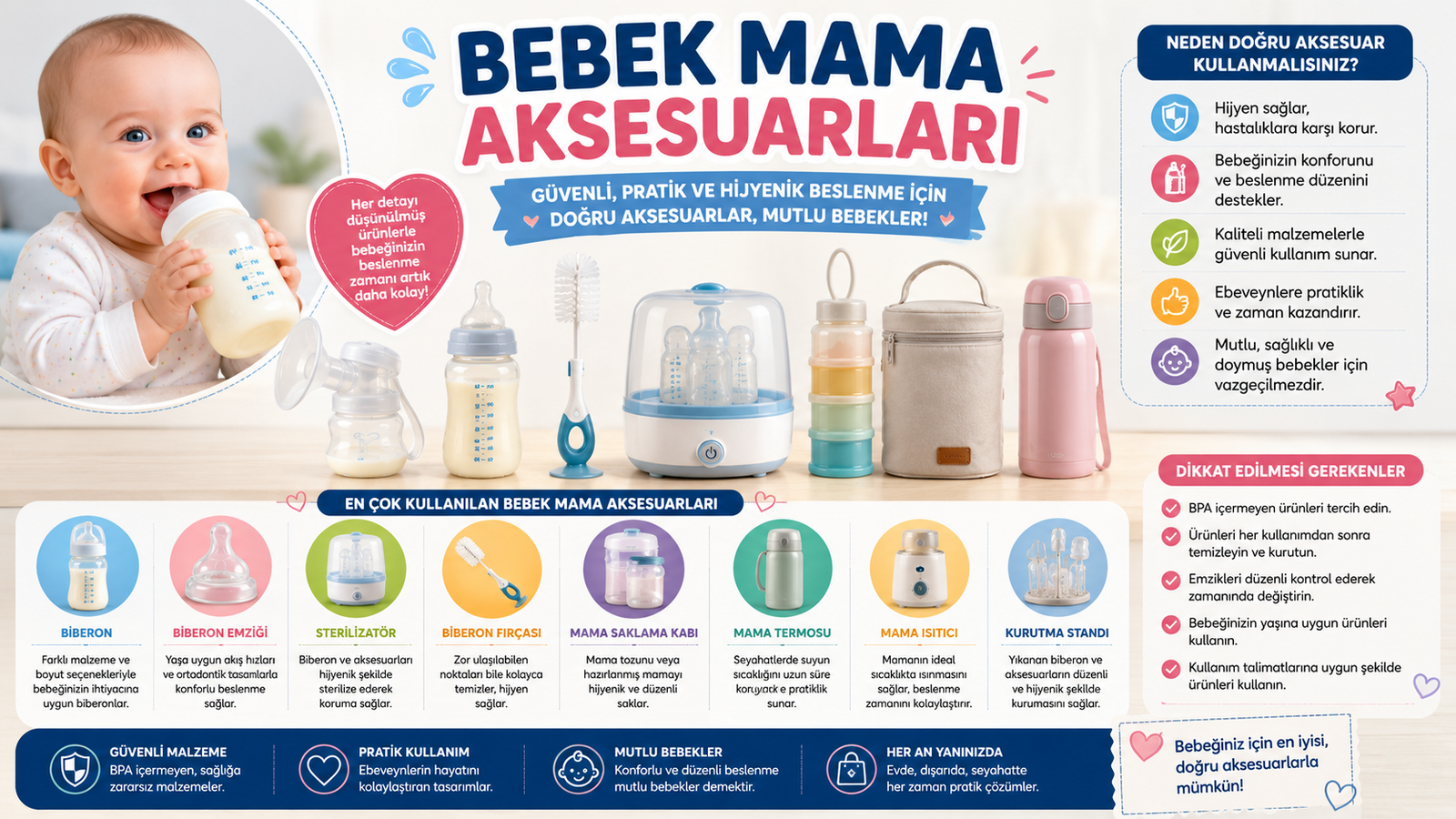 Bebek Mama Aksesuarları Nelerdir? Güvenli ve Pratik Beslenme İçin Kapsamlı Rehber