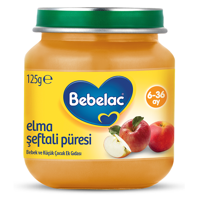 Bebelac Elma Şeftali Püre 6x125 Gr.